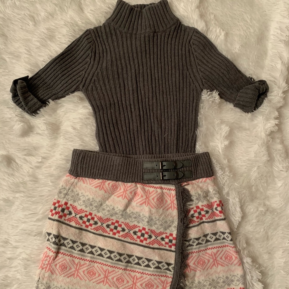 Girls two piece sweater and matching skirt